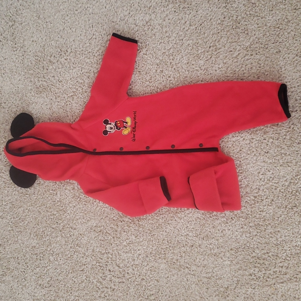 Baby mickey mouse authentic Disney park onesie with hoodie and mickeys ears